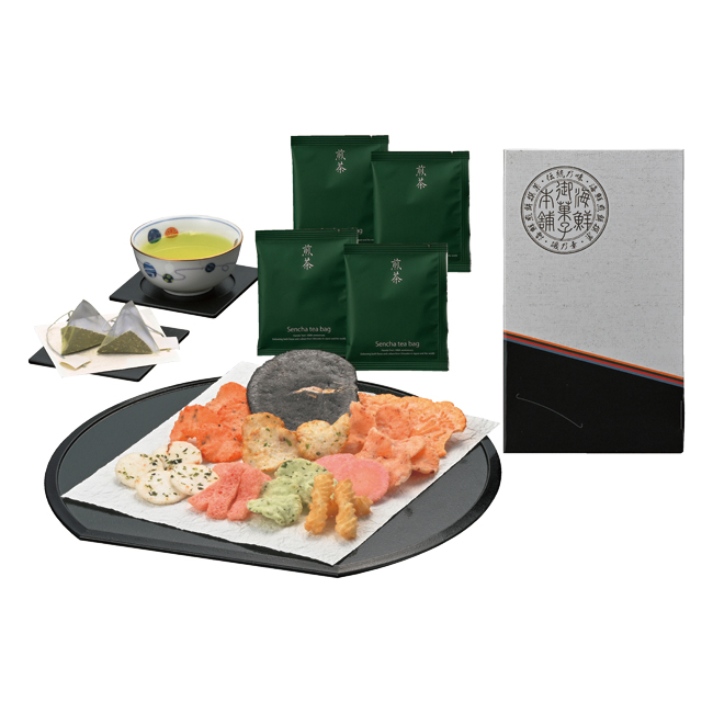 海老海鮮撰菓と煎茶詰合せ No.10 | 初盆・新盆のお返し 割引き商品