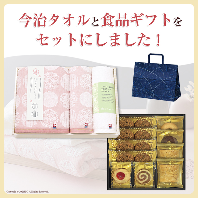 香典返し2点セット48S-03(今治白なみタオル&千寿堂ゴーフレット&パイセット)