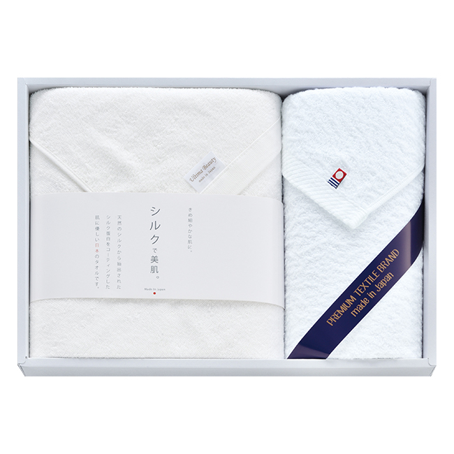 シルク＆今治起毛　プレミアムタオルセット　No.40　割引き商品