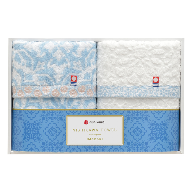 〈nishikawa〉今治製フェイスタオル2P　No.20　割引き商品
