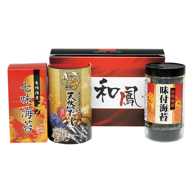あごいり天然だし・有明海産海苔詰合せ No.15 (返:3割) ※消費税・8%