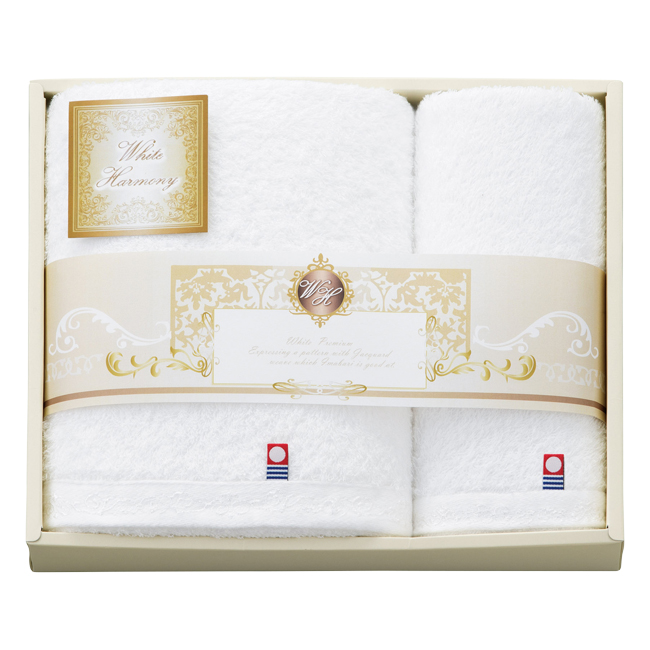 ホワイトハーモニー　バス・フェイスタオルセット　No.40　40％OFF