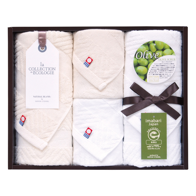 ナチュラル　アイランド　オリーブスクラブ　タオルセット　No.30　割引き商品