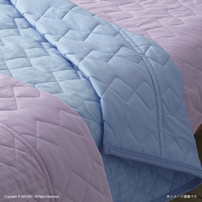 接触冷感キルトケット1枚　No.80　（ブルー）　割引き商品