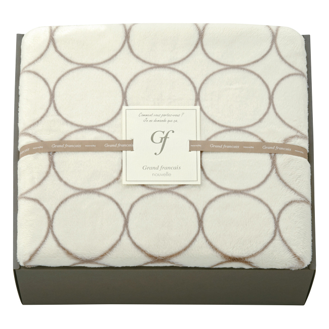 グランフランセ　ヌーベル　ソフトタッチマイヤー毛布1枚　No.100　（アイボリー）　割引き商品