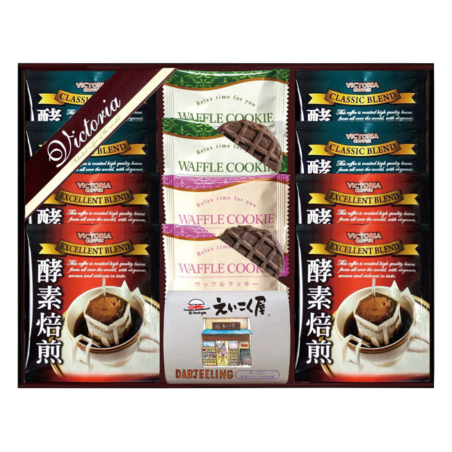 ビクトリアコーヒー　コーヒー＆紅茶・ワッフルクッキーセット　No.20　割引き商品