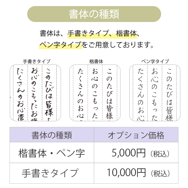 便箋用　オリジナル文章（有料オプション）