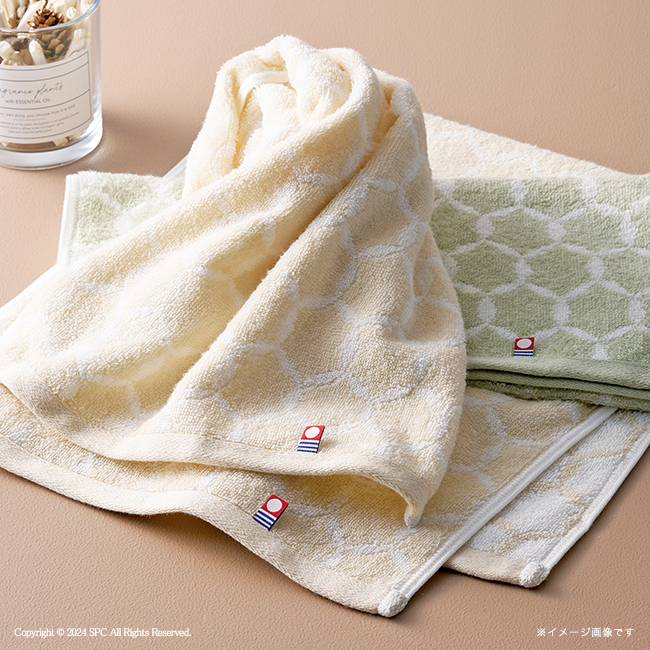 【送料無料】 le　cercle　フェイスタオル　No.12 （グリーン）