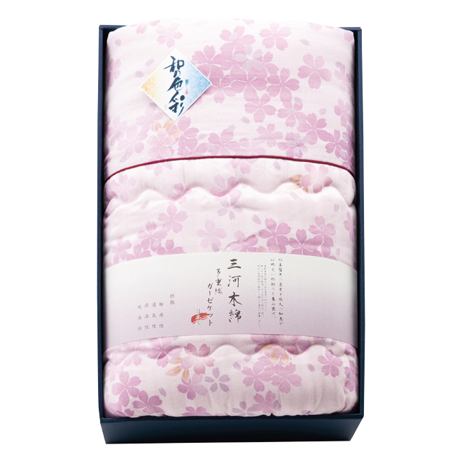 【送料無料】 和の色彩　三河木綿　ダブルガーゼ　羽毛タッチ中わた　肌布団　No.150 （ピンク）