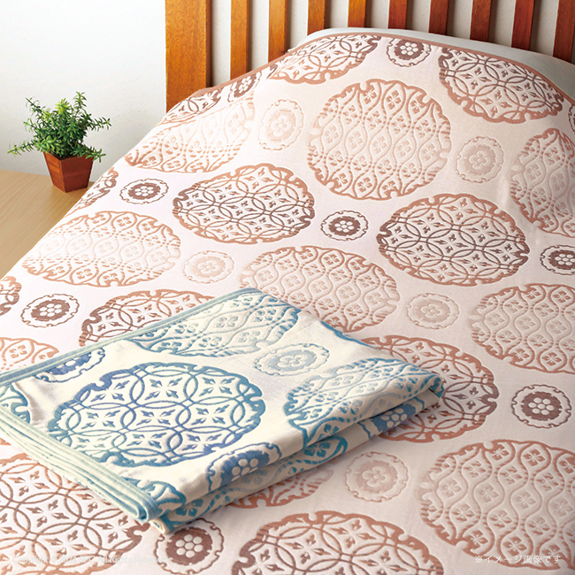 【送料無料】 極選魔法の糸×オーガニック　プレミアム五重織ガーゼ毛布　No.150 （ベージュ）