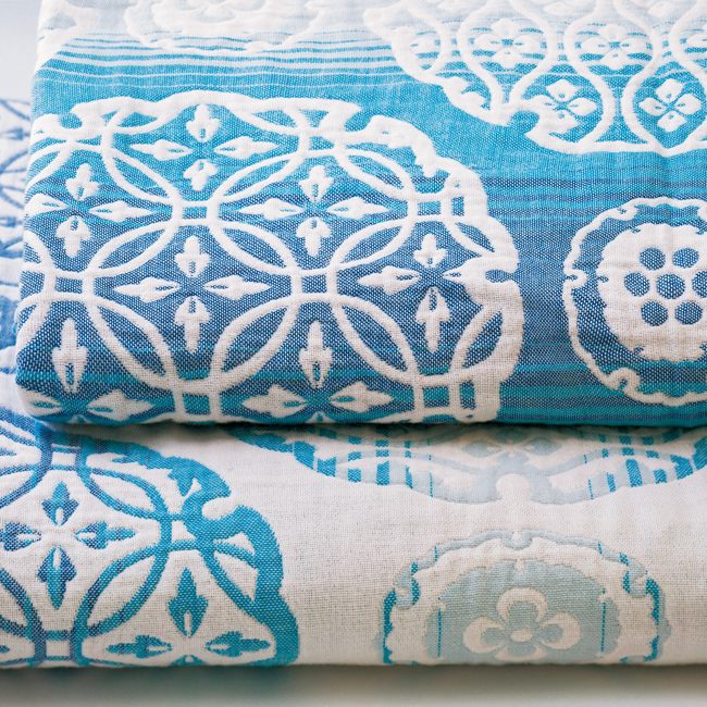 【送料無料】 極選魔法の糸×オーガニック　プレミアム五重織ガーゼ毛布　No.150 （ブルー）