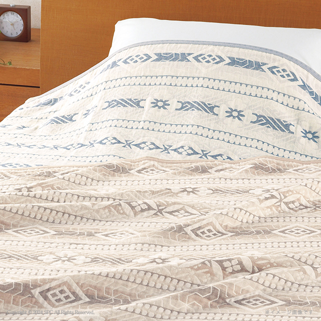 【送料無料】 極選魔法の糸×オーガニック　プレミアム三重織ガーゼ毛布2P　No.160