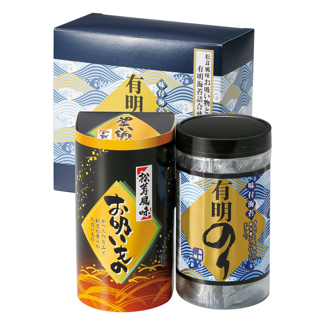 【送料無料】 有明のり・永谷園松茸風味お吸い物詰合せ　No.10