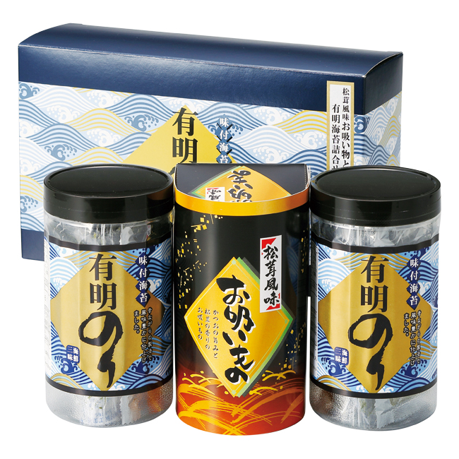 【送料無料】 有明のり・永谷園松茸風味お吸い物詰合せ　No.15