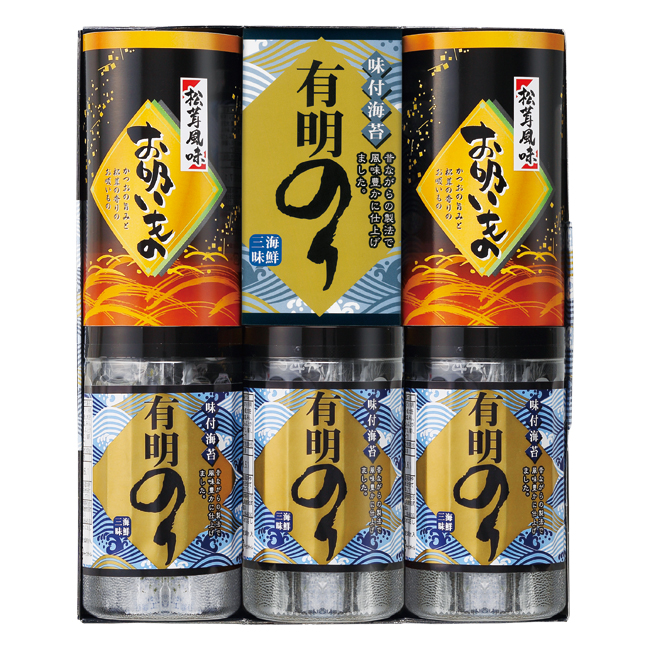 【送料無料】 有明のり・永谷園松茸風味お吸い物詰合せ　No.25