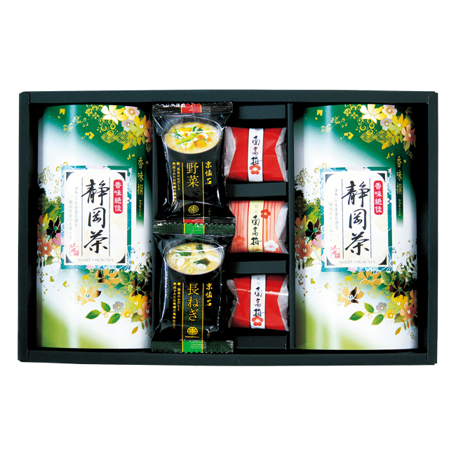 【送料無料】 静岡茶・南高梅・味噌汁詰合せ　No.50