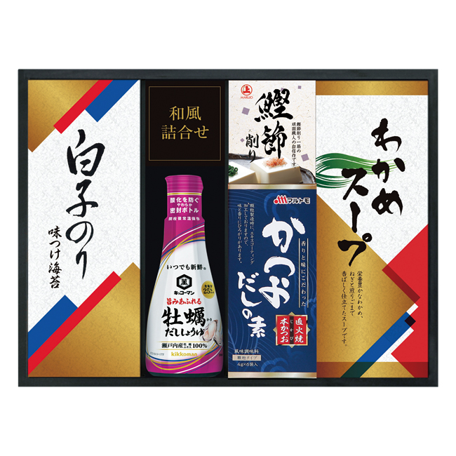 【送料無料】 キッコーマンしょうゆ＆白子のり食卓詰合せ　No.25