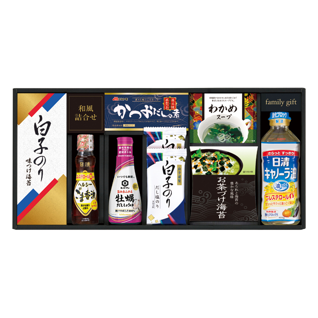 【送料無料】 キッコーマンしょうゆ＆白子のり食卓詰合せ　No.50