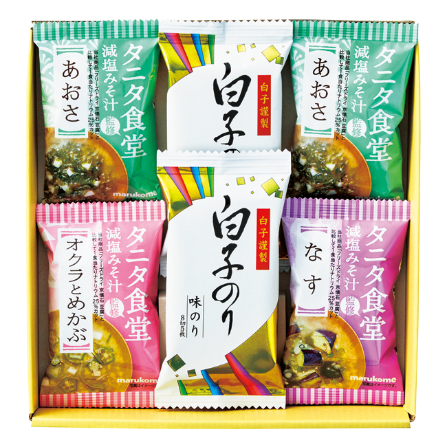 【送料無料】 タニタ食堂監修減塩みそ汁・白子のり詰合せ　No.15