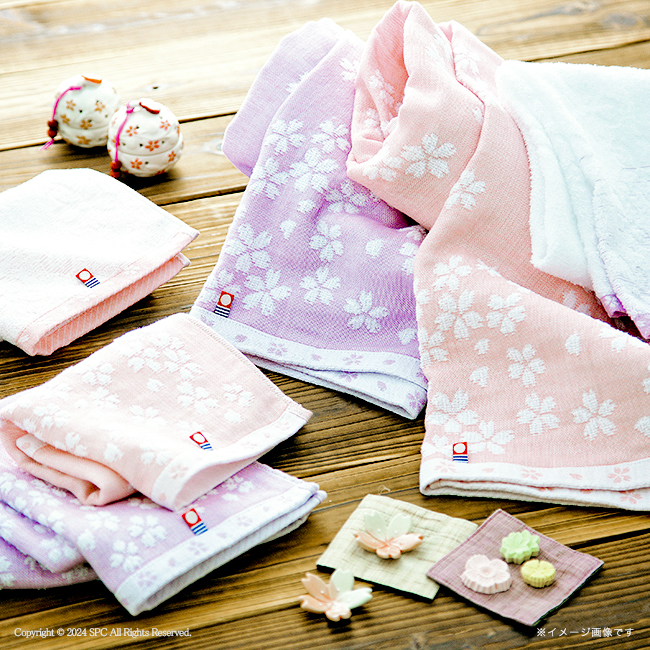 桜おり布 タオルセット No.40 (パープル)