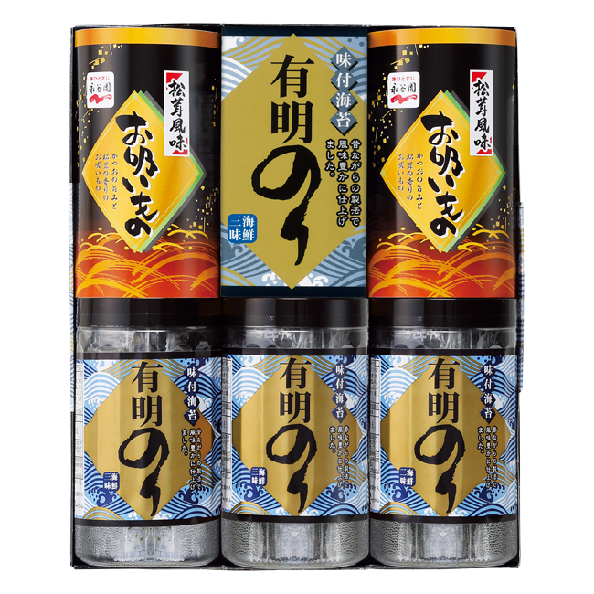 【送料無料】 有明のり・永谷園松茸風味お吸い物詰合せ　No.25