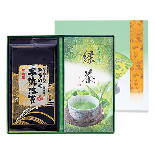 【送料無料】 みのり工房　みちのく寒流のり・鹿児島茶詰合せ　No.20