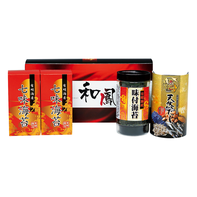 あご入天然だし・有明海産海苔詰合せ No.20