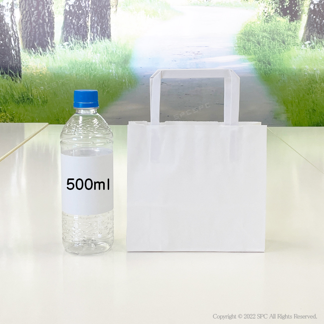 手提げ紙袋　白無地（小）【18×6×H16.5cm】