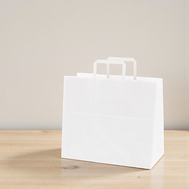 手提げ紙袋　白無地（32-7平手)　【32×16×H28cm】