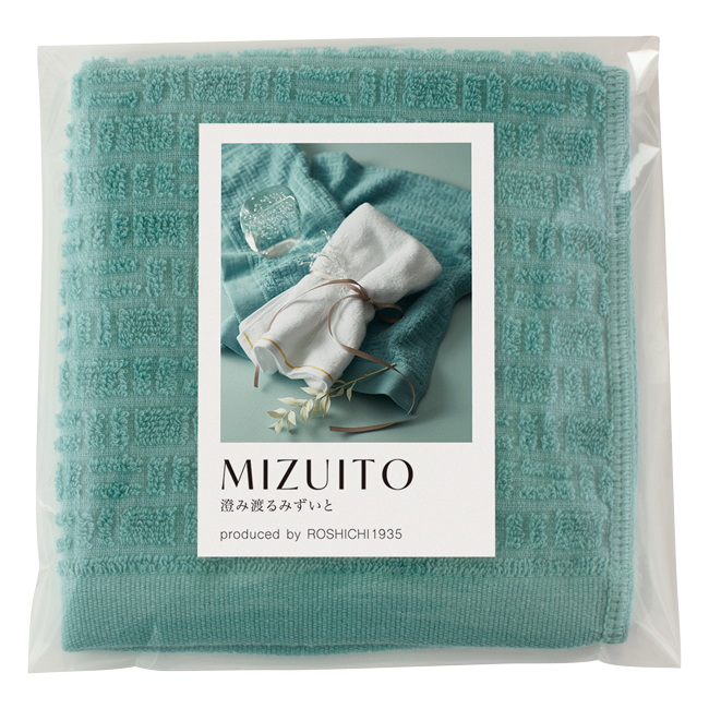 MIZUITO 澄みわたるみずいと ハンドタオル No.5 (ブルーグリーン)