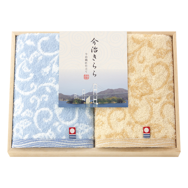 今治きらら 木箱入ハンドタオル2Pセット No.20