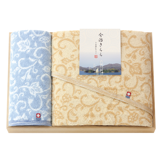 今治きらら 木箱入バス・ハンドタオルセット No.50