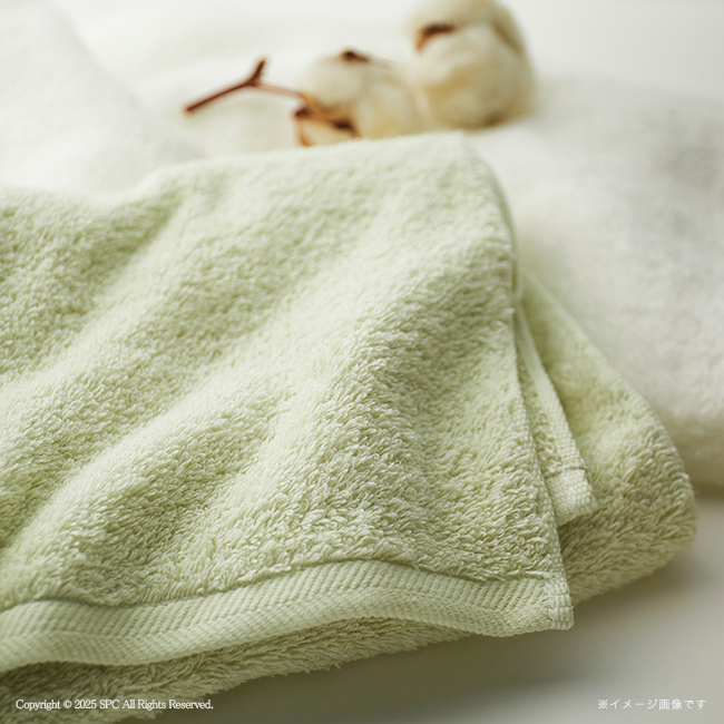 アンシャンテオーガニック　フェイスタオル・タオルハンカチ2Pセット　No.25　（アイスグリーン）　割引き商品