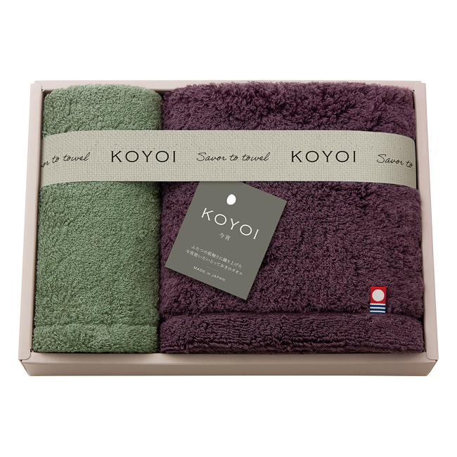 KOYOI〈今宵〉　今治・泉州　フェイスタオル・ハンドタオルセット　No.30　割引き商品