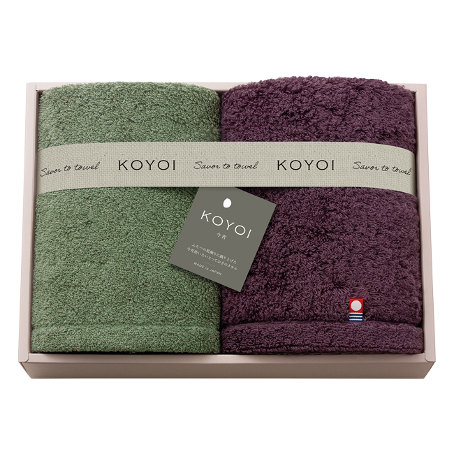 KOYOI〈今宵〉　今治・泉州　フェイスタオル2Pセット　No.40　割引き商品