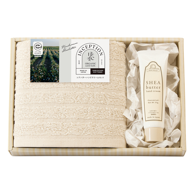 インセプション　泉州　ハンドタオル・シアバターハンドクリームセット　No.15　40％OFF