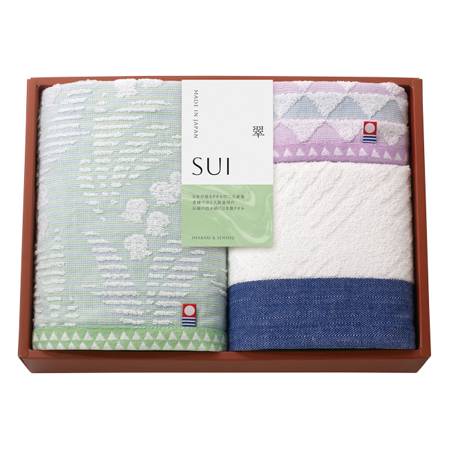 SUI-翠-　今治・泉州　フェイスタオル2P・タオルハンカチセット　No.25　40％OFF
