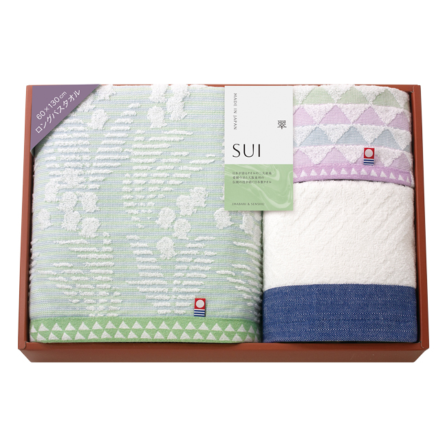 SUI-翠-　今治・泉州　バスタオル・フェイスタオル・タオルハンカチセット　No.40　40％OFF