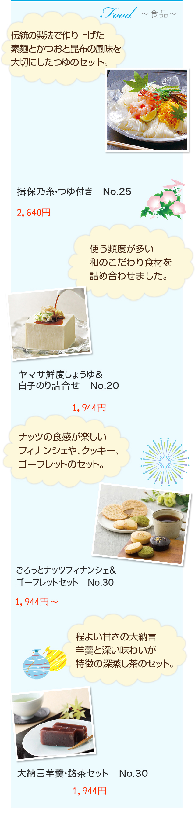 初盆お勧め商品食品