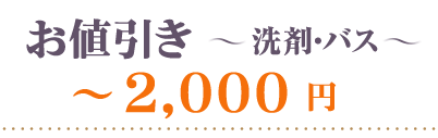 お値引き洗剤・バス～2000円