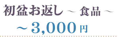 初盆 食品 3000円